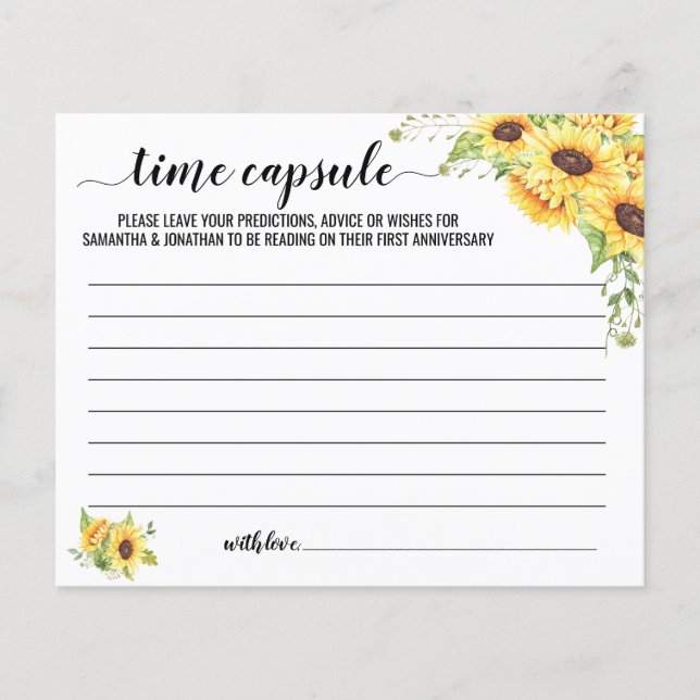 Time capsule advice couple shower english spanish (Front)