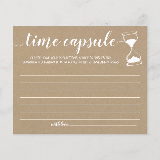 Time capsule advice couple shower english spanish (Front)