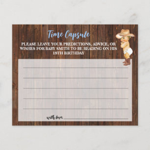 Time Capsule Advice for Baby Cowboy Shower Card