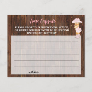 Time Capsule Advice for Baby Cowgirl Shower Card