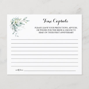 Time Capsule Advice for Couple Bridal Shower card