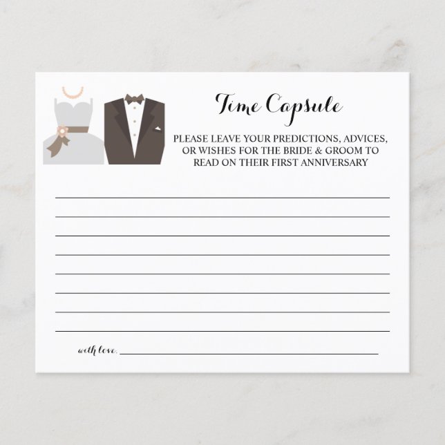 Time Capsule Advice for Couple Bridal Shower card (Front)
