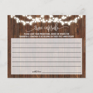 Time Capsule Advice for Couple Shower Rustic Card