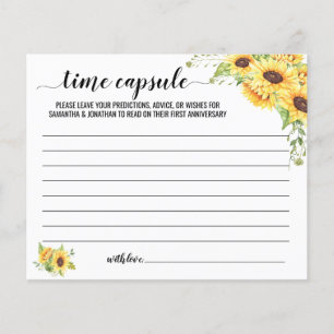 Time Capsule Advice for Couple Sunflowers Card