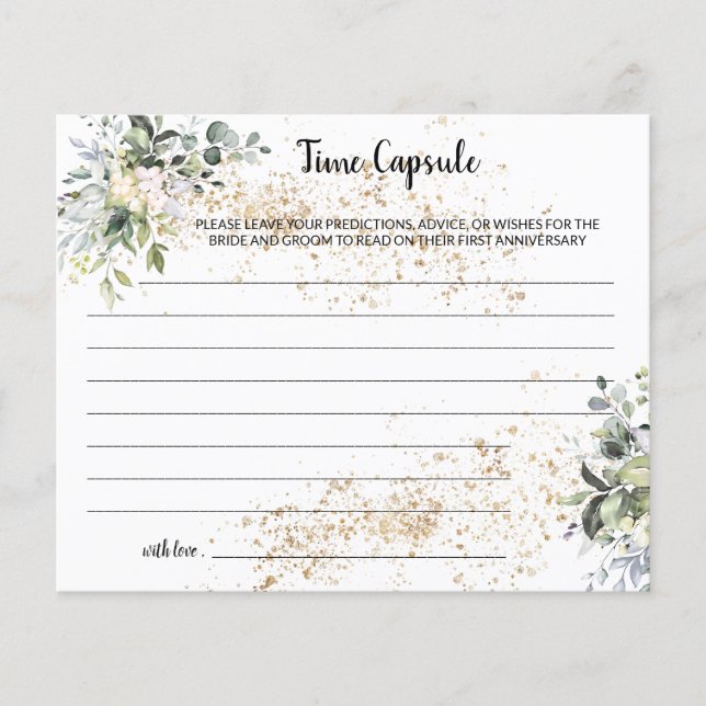 Time Capsule Advice HerbL Bridal Shower Card (Front)