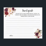 Time Capsule Advice Marsala Bridal Shower Card<br><div class="desc">Marsala Flowers Bridal Shower Design. For additional customisation (change other wording,  font colour,  font style),  click on personalise,  scroll down and click on the link "click to customise further". ~ Check collection for matching games,  invitations,  signs,  and more ~</div>