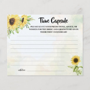 Time Capsule Advice Sunflowers Bridal Shower Card