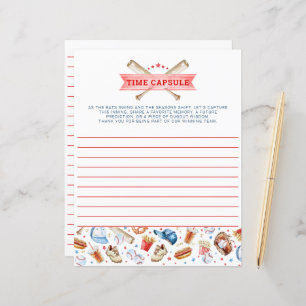 Time Capsule Baseball First Birthday Party Game