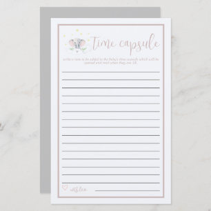 Time Capsule Elephant Baby Shower Game