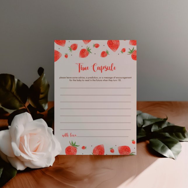 Time Capsule Game, Berry Sweet Baby Shower Games Invitation (Creator Uploaded)