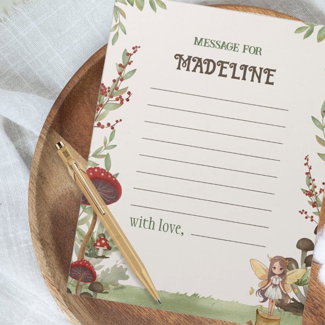 Time Capsule Message Fairy First Forest Birthday Notepad (Message for birthday girl - notepad)