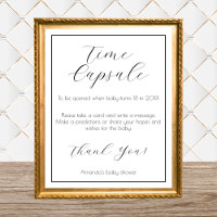 Time Capsule Minimalist Baby Shower Game