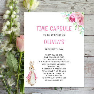Time Capsule Peter rabbit Pink Birthday Poster