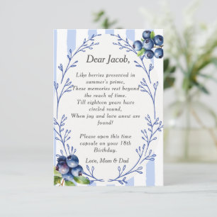 Time Capsule Poem  Blueberry  Letter note  Invitation