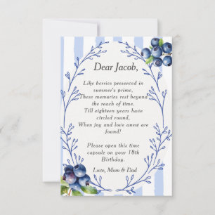 Time Capsule Poem Blueberry Letter note Invitation