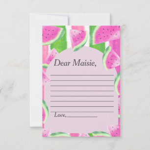 Time Capsule Poem Pink Watermelon Response card