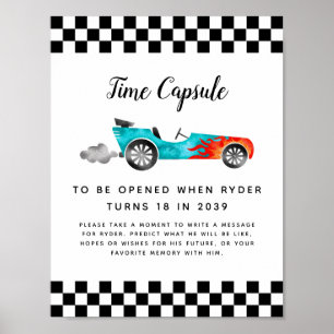 Time Capsule Sign   Boy Race Car Birthday Party