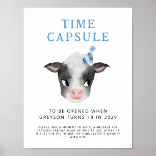 Time Capsule Sign   Cow Boy Birthday Party