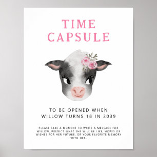 Time Capsule Sign   Cow Girl Birthday Party