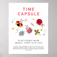 Time Capsule Sign Ladybug Birthday Party