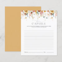 Time Capsule Yellow Wildflower Bridal Shower Game