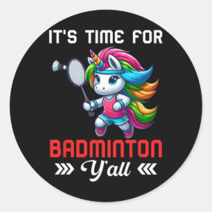 Time Costume For Badminton Cotume Colourful Unicor Classic Round Sticker