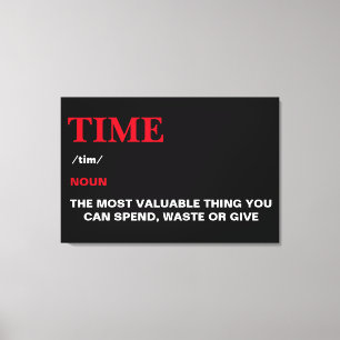 Time Definition Quote Motivational modern cool Canvas Print