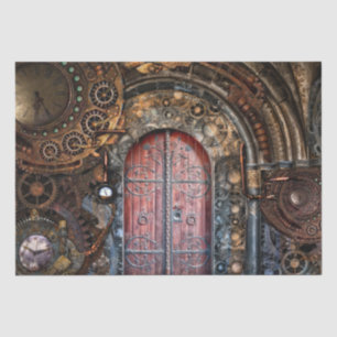 Time Entrance Clock Gears Door Decoupage Tissue Paper