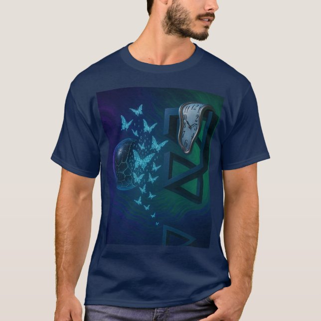 Time Escape – Surreal Art T-Shirt (Front)