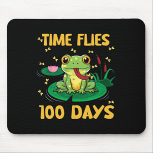 Time Flies 100 Days Of School Frog Teacher Student Mouse Mat