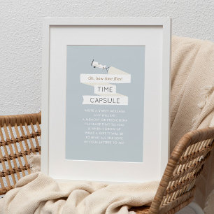 ‘Time Flies’ 1st Birthday Airplane Time Capsule Po Poster