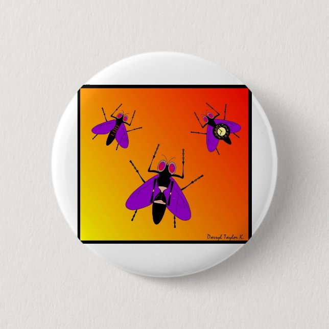 Time Flies 6 Cm Round Badge (Front)
