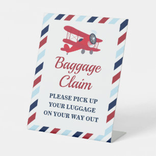 Time Flies Aeroplane Birthday Baggage Claim Sign