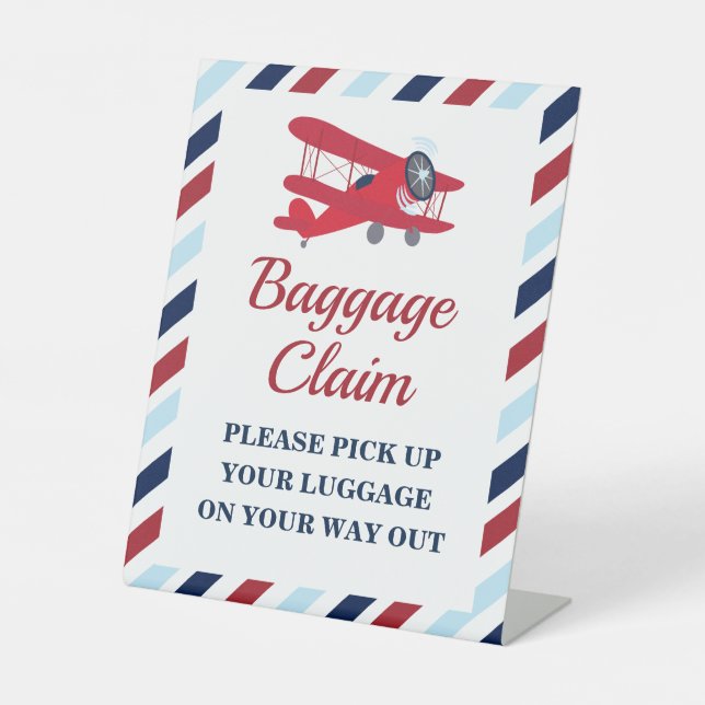 Time Flies Aeroplane Birthday Baggage Claim Sign (Front)