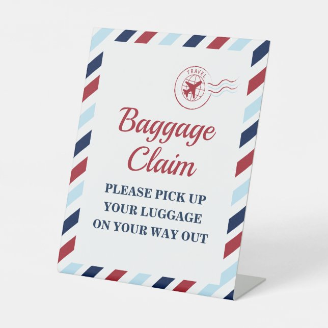 Time Flies Aeroplane Birthday Baggage Claim Sign (Front)