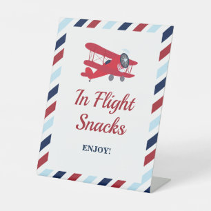 Time Flies Aeroplane Birthday In Flight Snacks Pedestal Sign