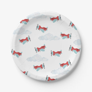 Time Flies Aeroplane Birthday  Paper Plate