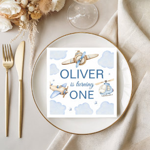 Time Flies Aeroplane Birthday Party Napkins