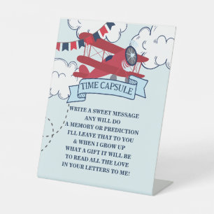 Time Flies Aeroplane Birthday Time Capsule Pedestal Sign