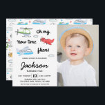 Time flies Aeroplane Helicopter Photo Birthday Invitation<br><div class="desc">When you shop at Graphic Love Shop you support small business! And yes I do a happy dance when I receive your order ;)
Thank you! - Samantha

Find more Graphic Love Shop designs at:
Facebook.com/GraphicLoveShop
Use #GraphicLoveShop on social media

Copyright © Graphic Love Shop</div>