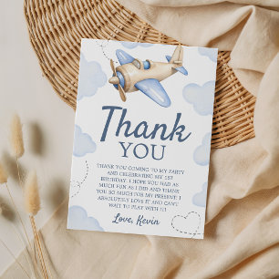 Time Flies Aeroplane Photo Thank You Card