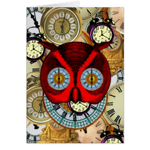Time Flies Clocks Blank Card