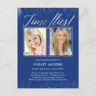 Time Flies Graduation Announcement Postcard