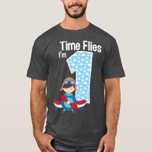 Time Flies Im 1 1st Birthday Aeroplane Plane T-Shirt