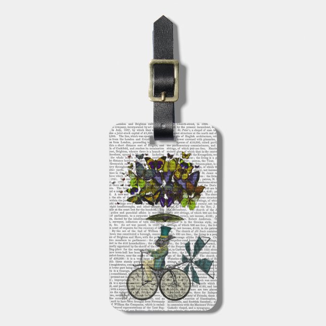 Time Flies Rabbit Luggage Tag (Front Vertical)