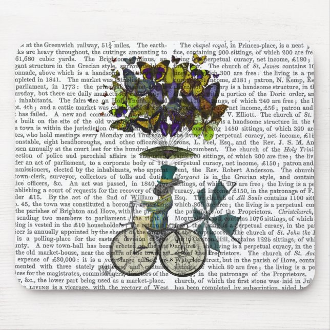 Time Flies Rabbit Mouse Mat (Front)