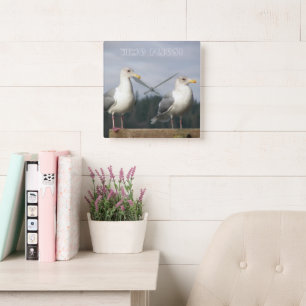 Time Flies Seagulls Photo Square Wall Clock