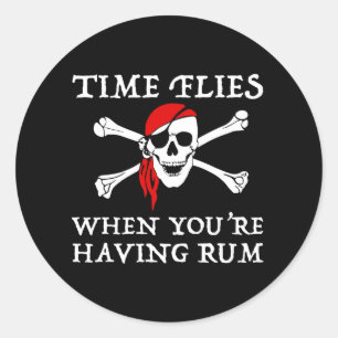 Time Flies When You're Having Rum Classic Round Sticker
