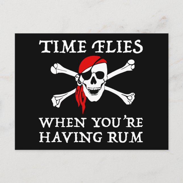Time Flies When You're Having Rum Postcard (Front)