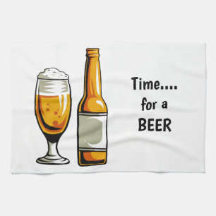 Time for a beer kitchen towel